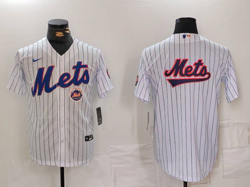 Men New York Mets Blank White Stripe Game 2024 Nike MLB Jersey style 6->new york mets->MLB Jersey